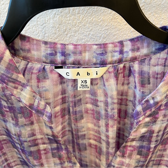 CAbi Purple Two print Peplum Style Blouse - Picture 7 of 9